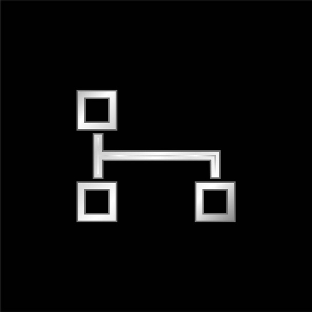 Block-Schema von Quadraten versilbert metallischen Symbol - Vektor, Bild