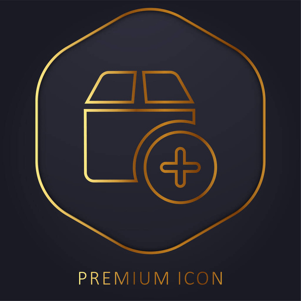 Altın çizgi premium logo veya simge ekle - Vektör, Görsel