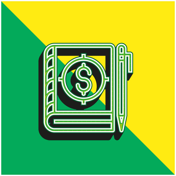 Книга Зелений і жовтий сучасний 3d Векторний логотип
 - Вектор, зображення