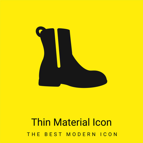 Boot With Zipper minimal bright yellow material icon - Vector, Image