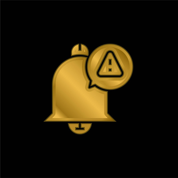 Alarm oro placcato icona metallica o logo vettoriale - Vettoriali, immagini