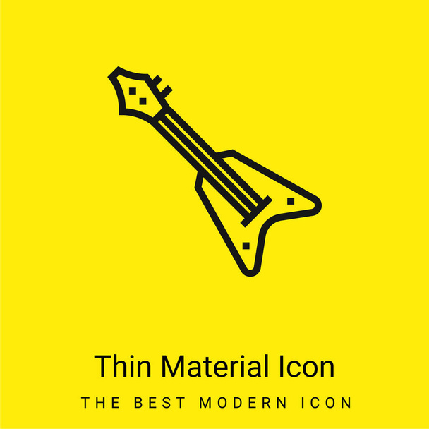 Basgitaar minimaal helder geel materiaal icoon - Vector, afbeelding