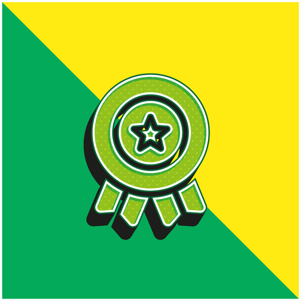 Αμερικανική Πράσινο και κίτρινο σύγχρονο 3d διάνυσμα εικονίδιο λογότυπο - Διάνυσμα, εικόνα
