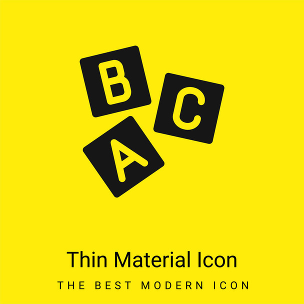 Кирпичные буквы минимальный ярко-желтый значок материала - Вектор,изображение