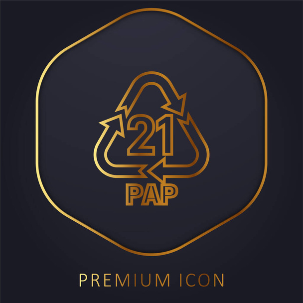 21 Золотая линия PAP премиум логотип или значок - Вектор,изображение