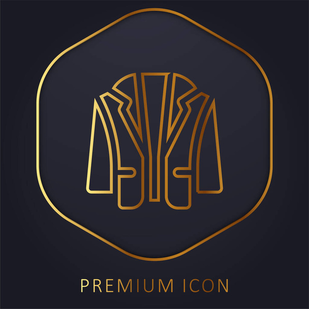 Blazer línea dorada logotipo premium o icono - Vector, imagen