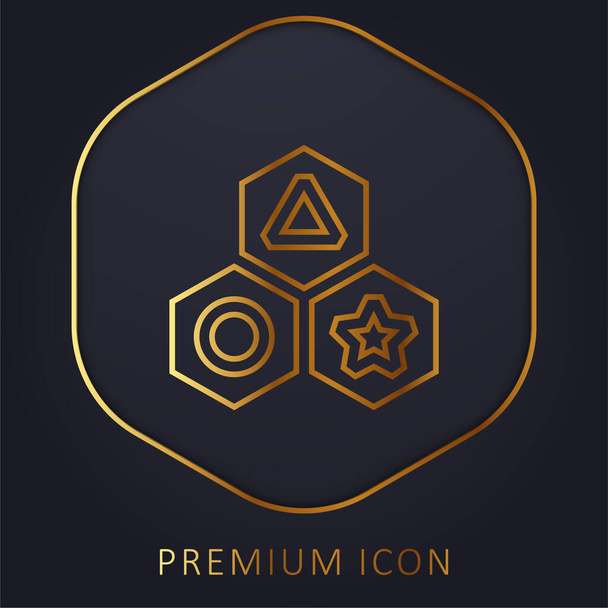 Blocks golden line premium logo or icon - Vector, Image