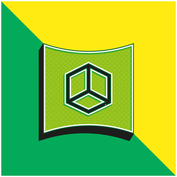 3d Wyświetlacz Zielony i żółty nowoczesny ikona wektora 3D logo - Wektor, obraz