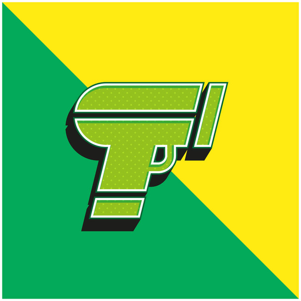 Logo moderno verde e giallo dell'icona del vettore 3d dell'analizzatore di codice a barre - Vettoriali, immagini