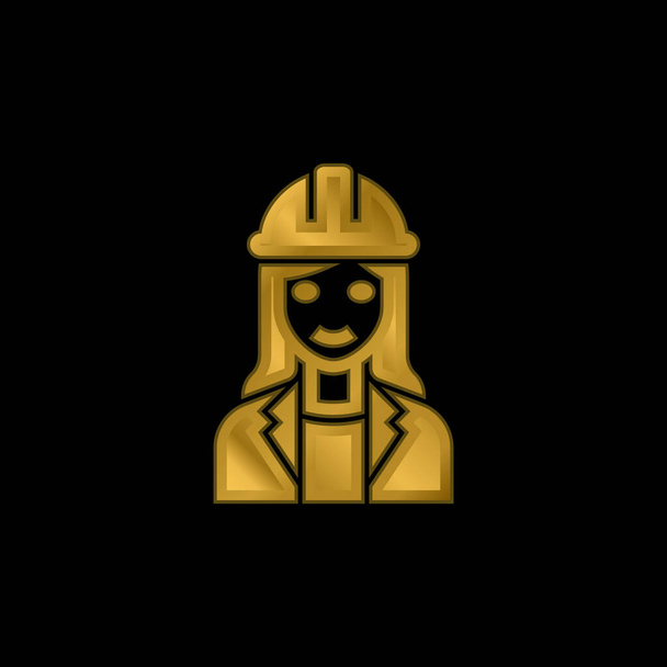 Архітектор золотий металевий значок або вектор логотипу
 - Вектор, зображення