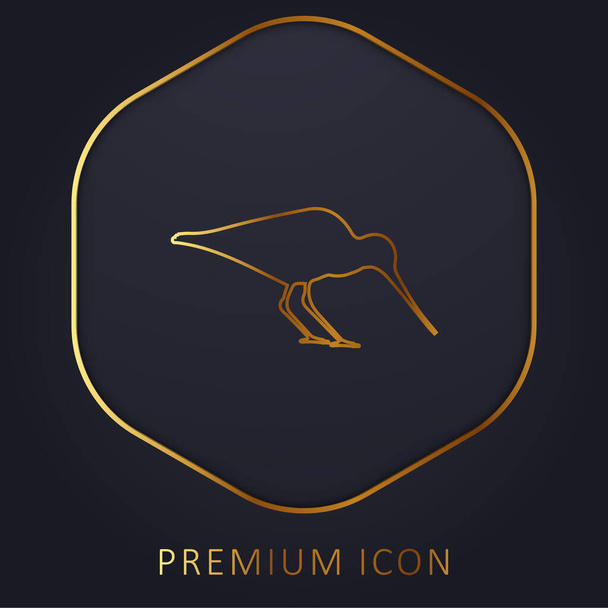 Bird Oystercatcher золоті лінії преміум логотип або ікона - Вектор, зображення