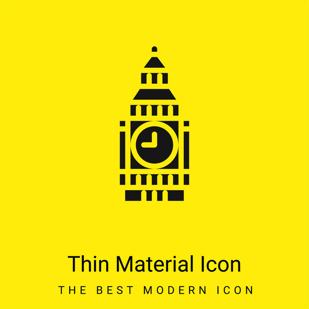 Big Ben icona materiale giallo brillante minimo - Vettoriali, immagini