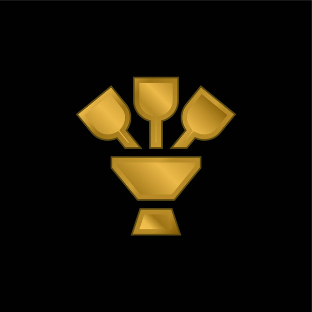 Bouquet oro placcato icona metallica o logo vettoriale - Vettoriali, immagini