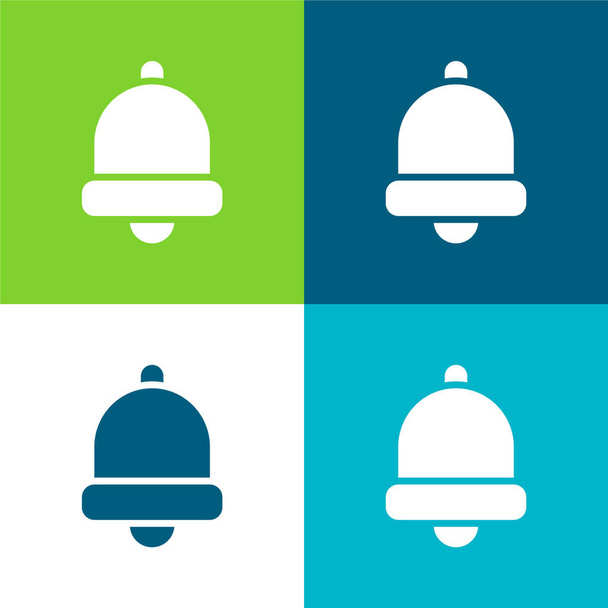 Bell Επίπεδη τέσσερις χρώμα ελάχιστο σύνολο εικονιδίων - Διάνυσμα, εικόνα