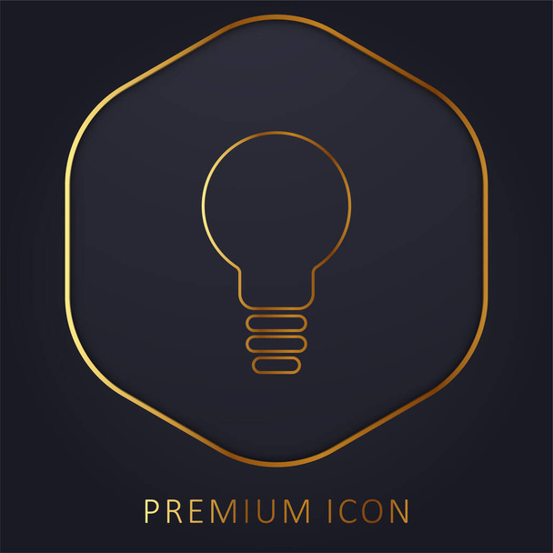 Black Lightbulb Symbol golden line premium logo or icon - Vector, Image