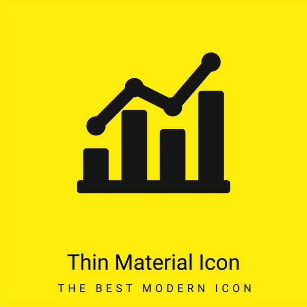 Barres minime icône matériau jaune vif - Vecteur, image