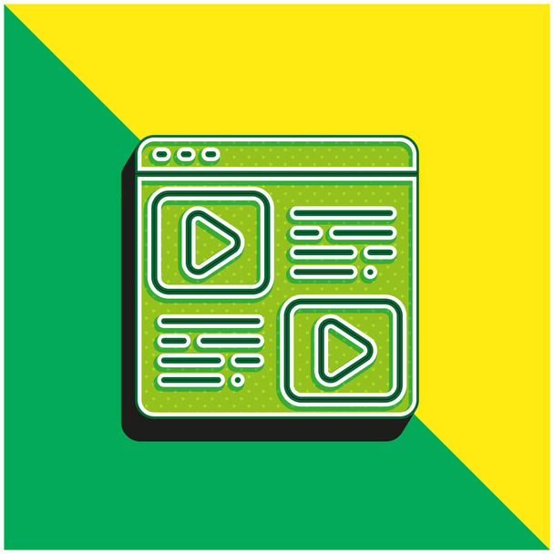 Blog Logo icona vettoriale 3D moderna verde e gialla - Vettoriali, immagini