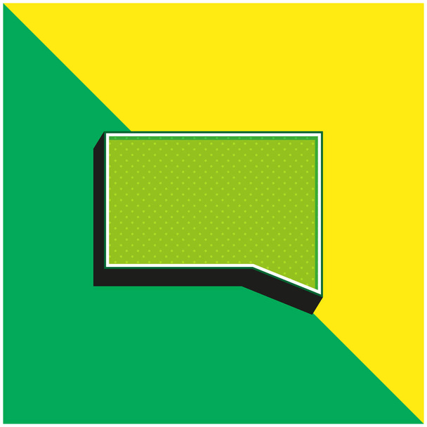 Fekete Chat Bubble Zöld és sárga modern 3D vektor ikon logó - Vektor, kép