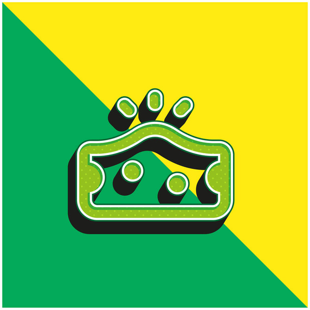 Allergia Zöld és sárga modern 3D vektor ikon logó - Vektor, kép