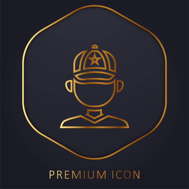 Baseball Player golden line premium logo or icon - Vector, Image