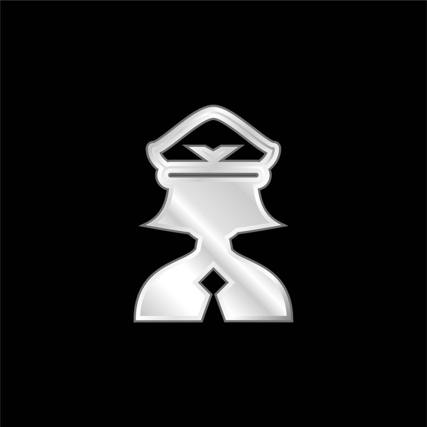 Air Hostess argento placcato icona metallica - Vettoriali, immagini