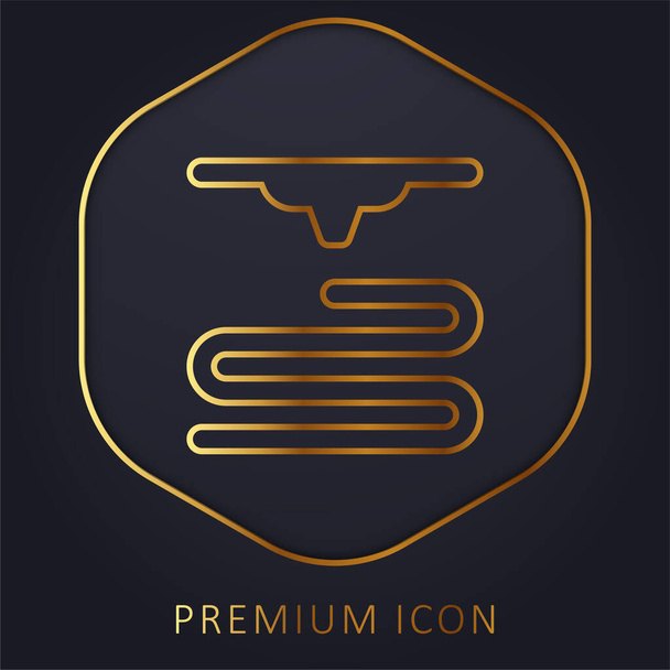 Logo o icona premium della linea dorata della stampante 3d - Vettoriali, immagini