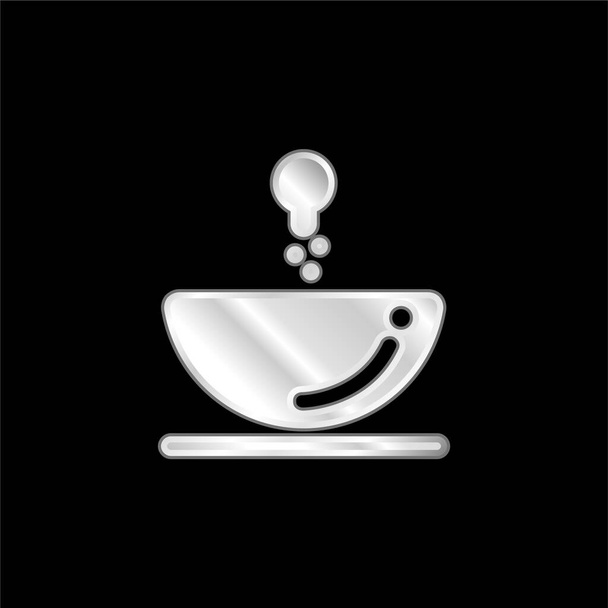 Banheiro pia prata banhado ícone metálico - Vetor, Imagem