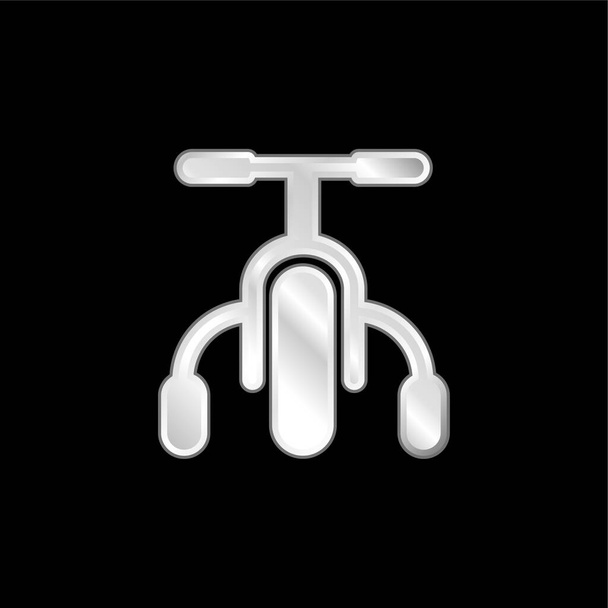 Bicicletta argento placcato icona metallica - Vettoriali, immagini