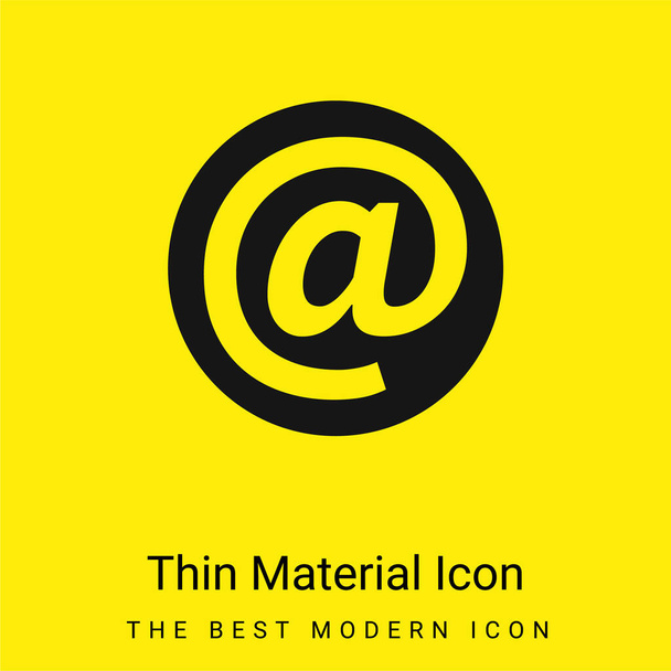Στο σύμβολο Μέσα σε έναν κύκλο ελάχιστο φωτεινό κίτρινο εικονίδιο υλικό - Διάνυσμα, εικόνα