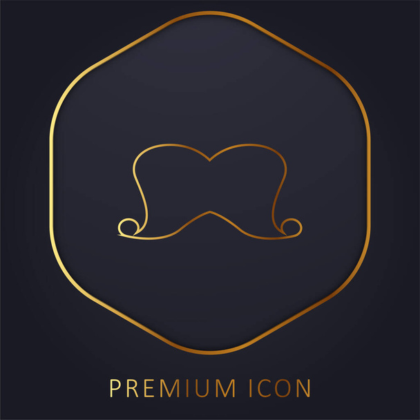 Big Moustache golden line premium logo or icon - Vector, Image