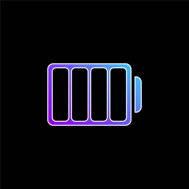 Battery With Four Empty Divisions blue gradient vector icon - Vector, Image