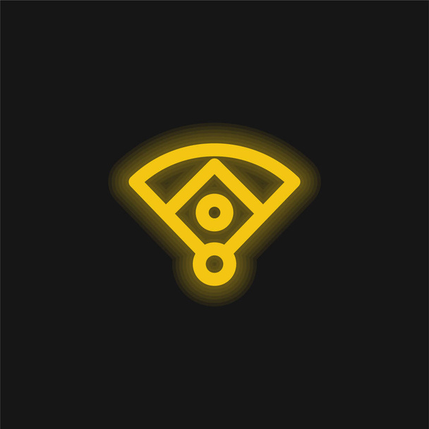 Baseball Diamante giallo brillante icona al neon - Vettoriali, immagini