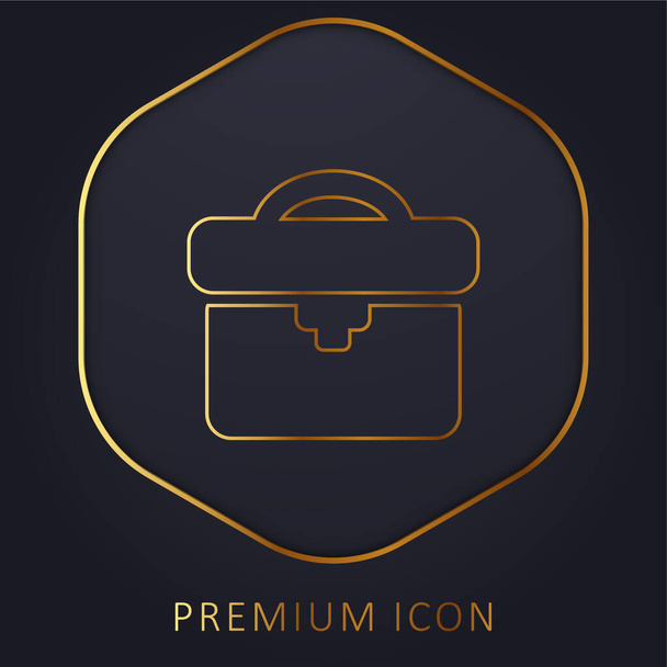 Μαύρο τσάντα χρυσό λογότυπο γραμμή πριμοδότηση ή εικονίδιο - Διάνυσμα, εικόνα