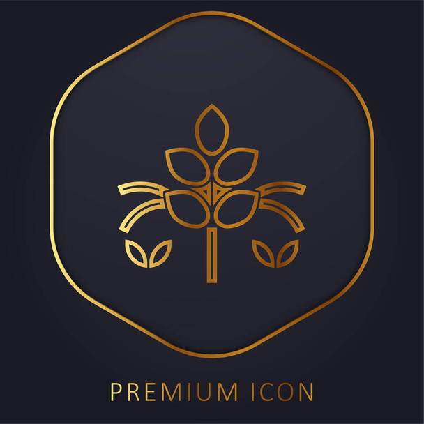 Agronomy golden line premium logo or icon - Vector, Image