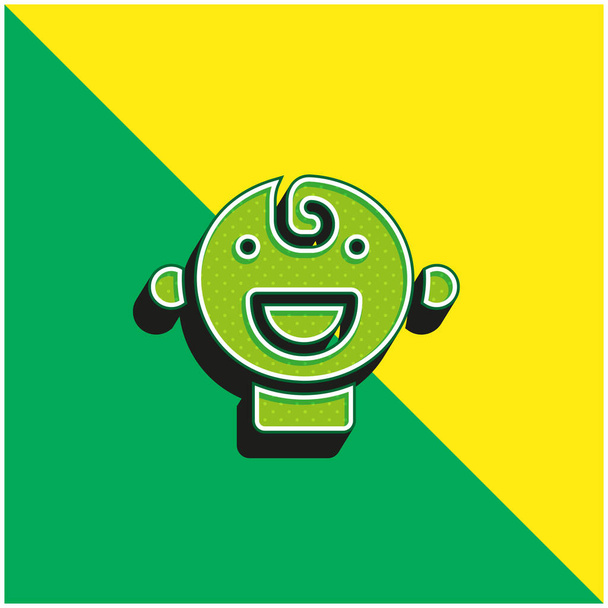 Baby Green ja keltainen moderni 3d vektori kuvake logo - Vektori, kuva