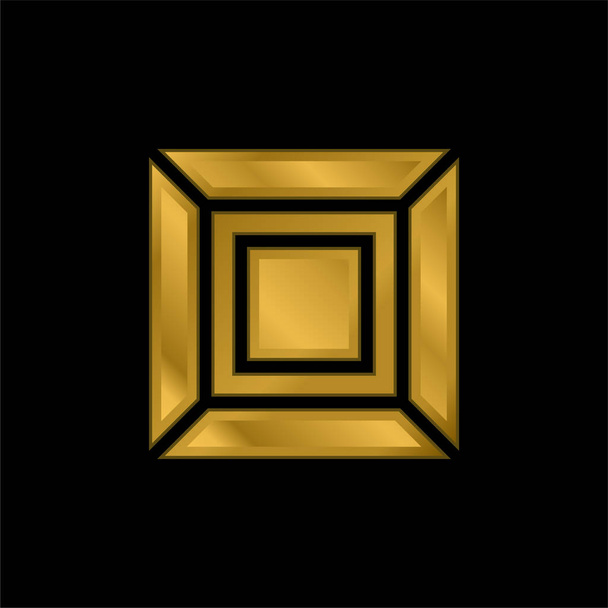 Arte banhado a ouro ícone metálico ou vetor logotipo - Vetor, Imagem