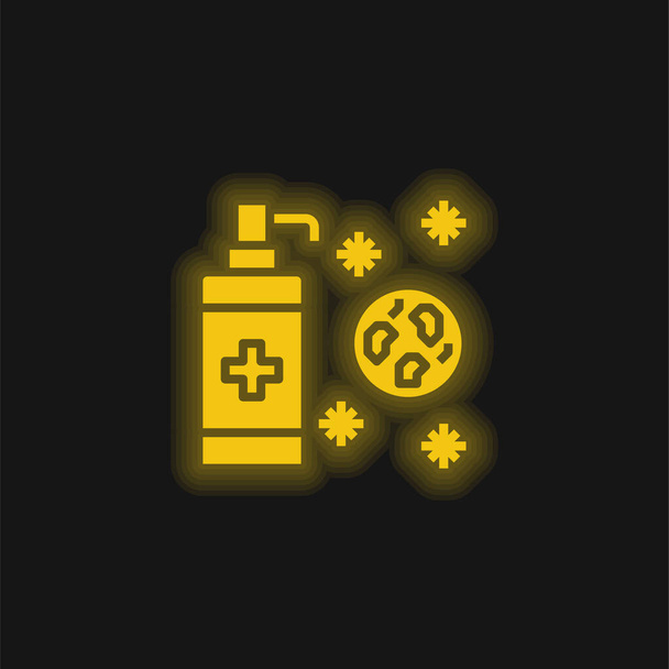 Antiseptik sarı parlak neon simgesi - Vektör, Görsel