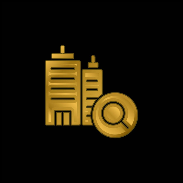 Booking gold plated metalic icon or logo vector - Vector, Image