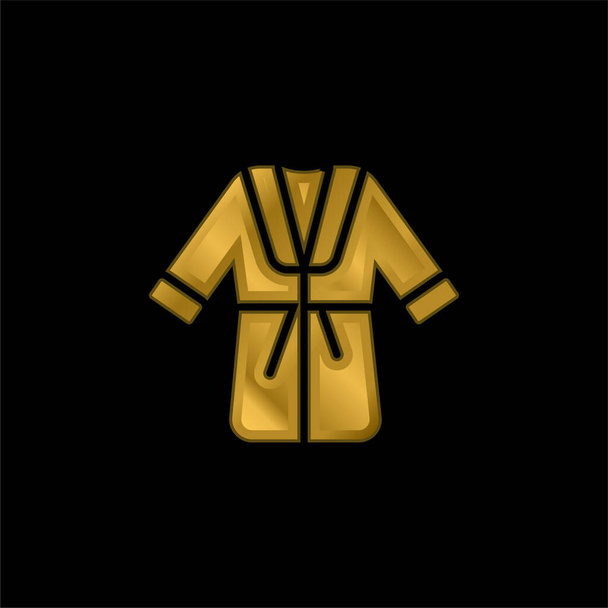 Bathrobe gold plated metalic icon or logo vector - Vector, Image