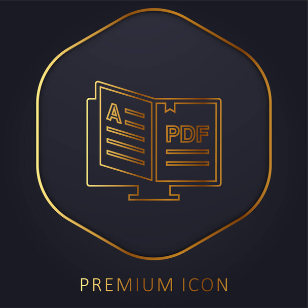 Book golden line premium logo or icon - Vector, Image