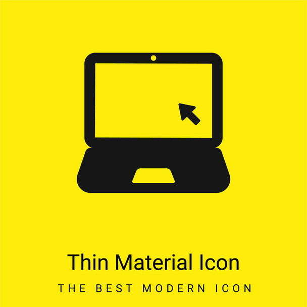 Laptop preto ícone material amarelo brilhante mínimo - Vetor, Imagem