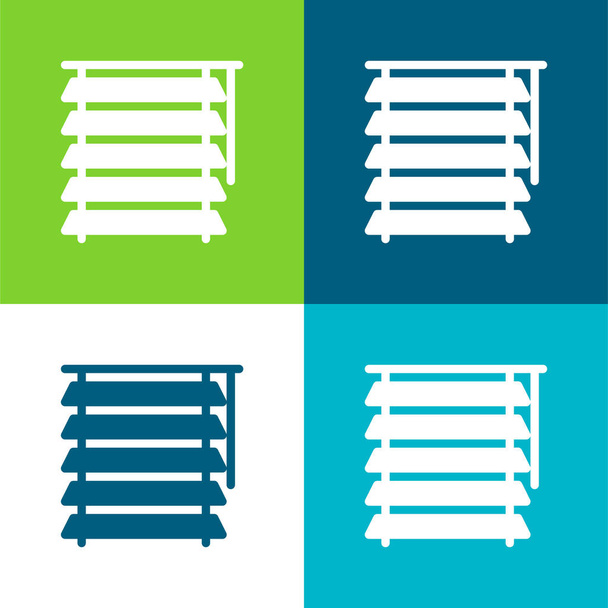 Blind Flat four color minimal icon set - Vector, Image