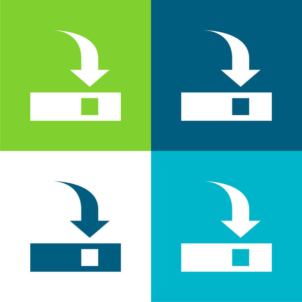 Add Dock Flat four color minimal icon set - Vector, Image