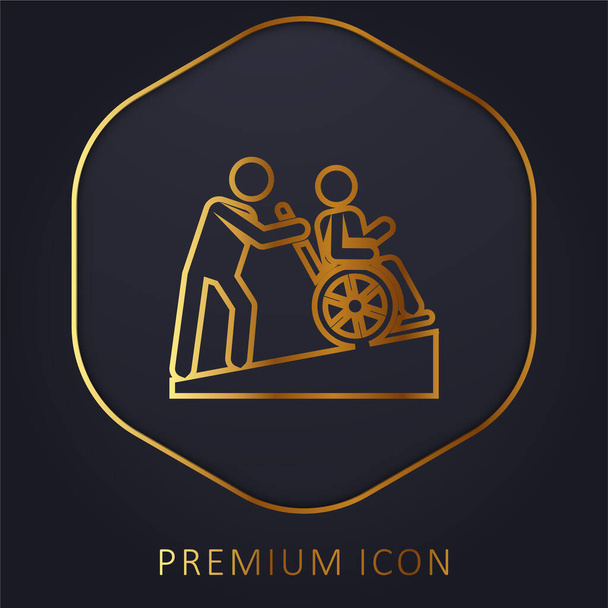 Yardımcı Altın Hat premium logosu veya simgesi - Vektör, Görsel
