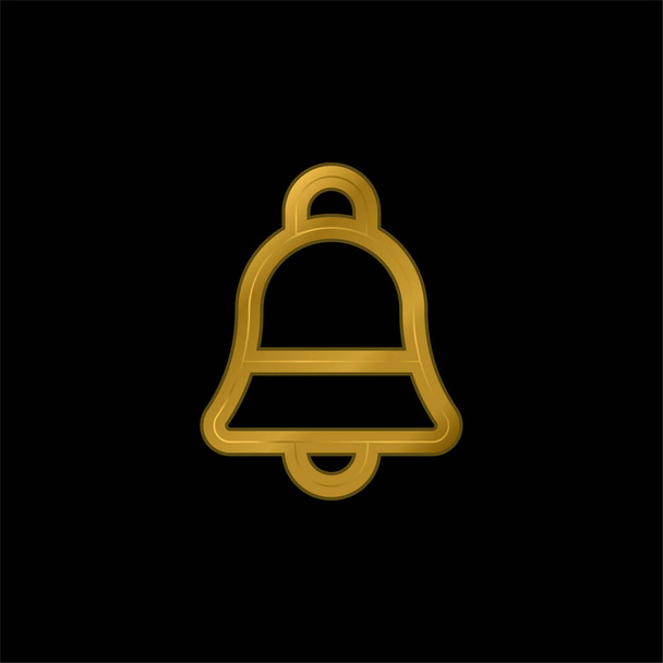 Bell banhado a ouro ícone metálico ou vetor logotipo - Vetor, Imagem