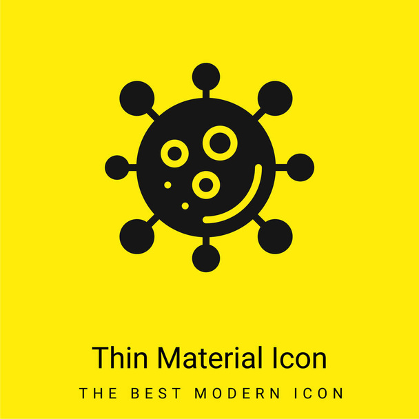 Baktériumok minimális fényes sárga anyag ikon - Vektor, kép