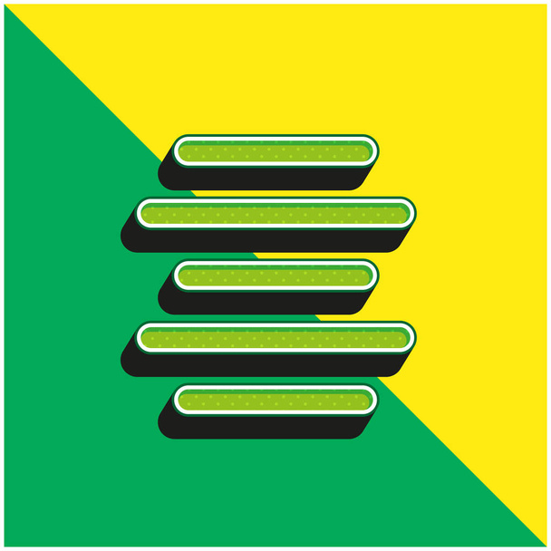 緑と黄色の現代的な3Dベクトルアイコンのロゴを整列 - ベクター画像
