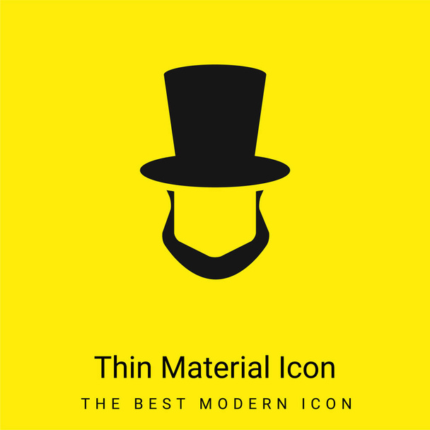 Abraham Lincoln cappello e barba forme minimale brillante icona materiale giallo - Vettoriali, immagini