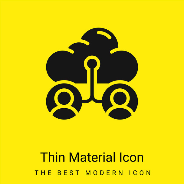 Accounts minimal bright yellow material icon - Vector, Image