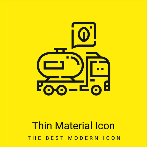 Biodiesel minimal bright yellow material icon - Vector, Image